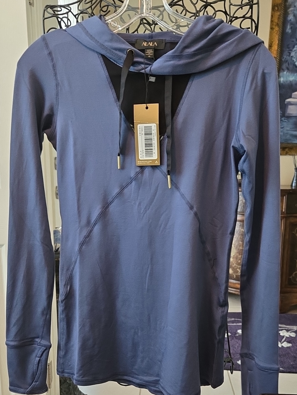 NWT Alala Activewear Indigo Blue Hooded Pullover Sz xs